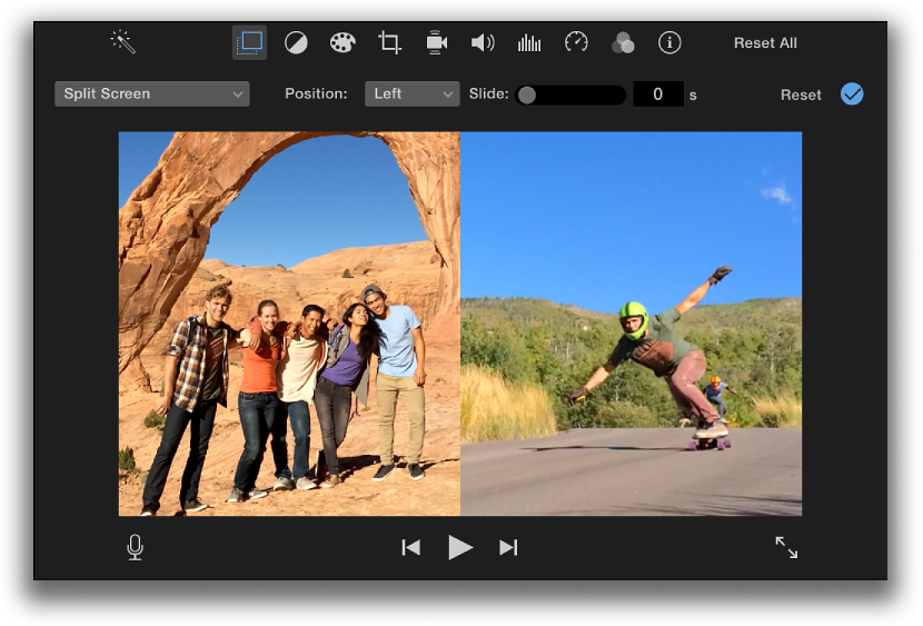 iMovie split screen effect
